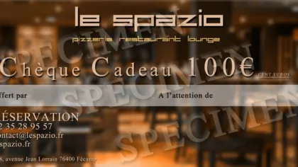 Chèque cadeau 100€ Le Spazio à 100€