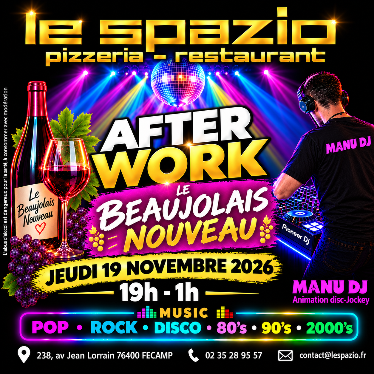Afterwork Beaujolais jeudi 19 novembre 2026 - Le Spazio à Fécamp